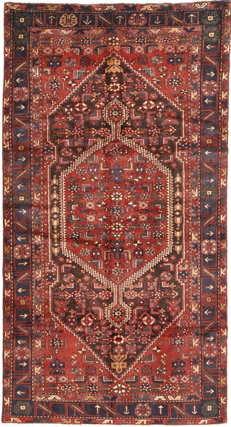 Hamadan Tapis 140X266 D'orient Fait Main Marron/Rouge Foncé (Laine, Perse/Iran)