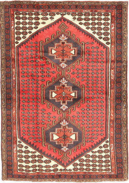 Hamadan Covor 102X144 Orientale Lucrat Manual Maro Deschis/Maro (Lână, Persia/Iran)