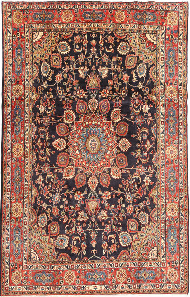 Hamadan Tapis 206X326 D'orient Fait Main Marron Clair/Vert Foncé (Laine, Perse/Iran)