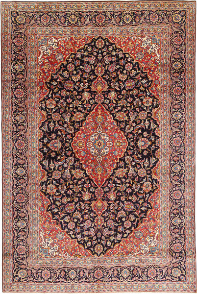 Keshan Rug 258X383 Authentic
 Oriental Handknotted Brown/Dark Green Large (Wool, Persia/Iran)