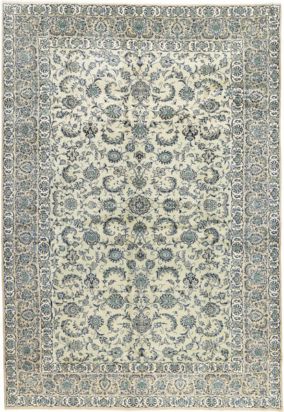 Keshan Vloerkleed 270X398 Echt Oosters Handgeknoopt Lichtgrijs/Beige Groot (Wol, Perzië/Iran)