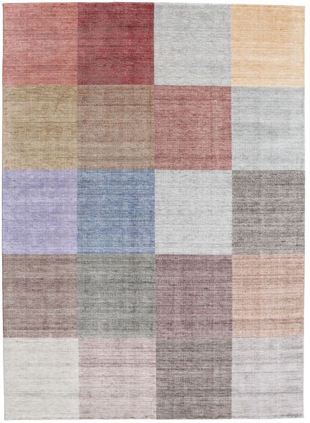 Malva - Multi Tapete 250X350 Moderno Feito A Mão Cinzento Claro/Lilás Grande (Lã/Bamboo Seda, Índia)