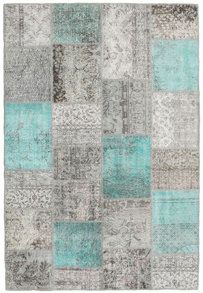 Лоскутные Ковер 158X233 Современный Ковры Ручной Работы Светло-Серый/Темно-Серый (Шерсть, Турция)