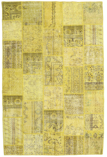 Patchwork Teppich
 198X303 Echter Moderner Handgeknüpfter Gelb/Olivgrün (Wolle, Türkei)
