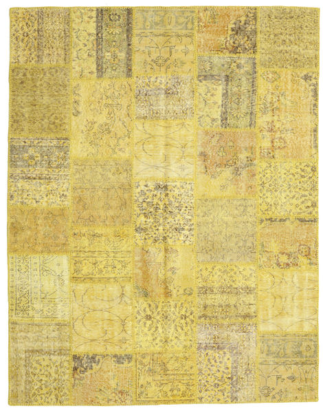 Patchwork Tapete 199X254 Moderno Feito A Mão Amarelo/Verde Azeitona (Lã, Turquia)
