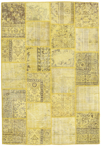 Patchwork Rug 160X235 Authentic
 Modern Handknotted Yellow/Olive Green (Wool, Turkey)