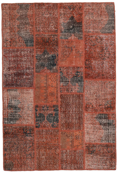 Patchwork Koberec 140X206 Moderní Ručně Tkaný Tmavě Hnědá/Tmavě Červená (Vlna, Turecko)