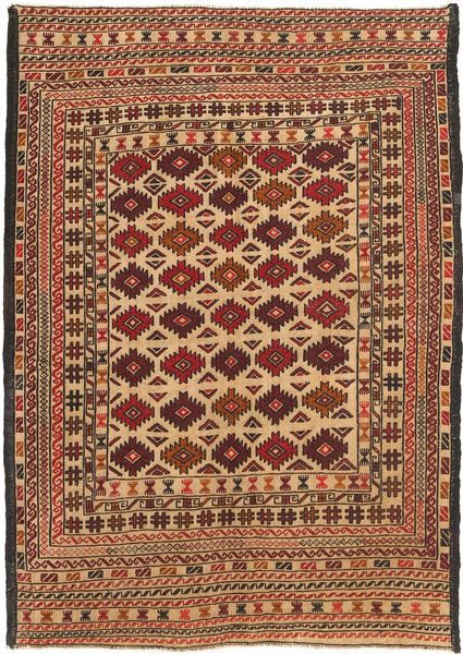 Kilim Golbarjasta Tapete 130X187 Oriental Tecidos À Mão Castanho Claro/Castanho Escuro (Lã, Afeganistão)