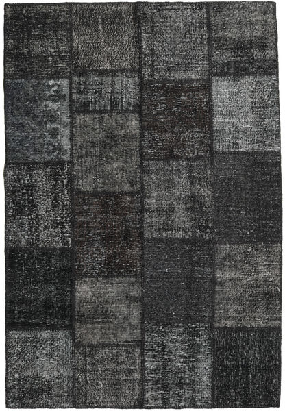 Patchwork Covor 158X233 Modern Lucrat Manual Negru/Gri Închis (Lână, Turcia)
