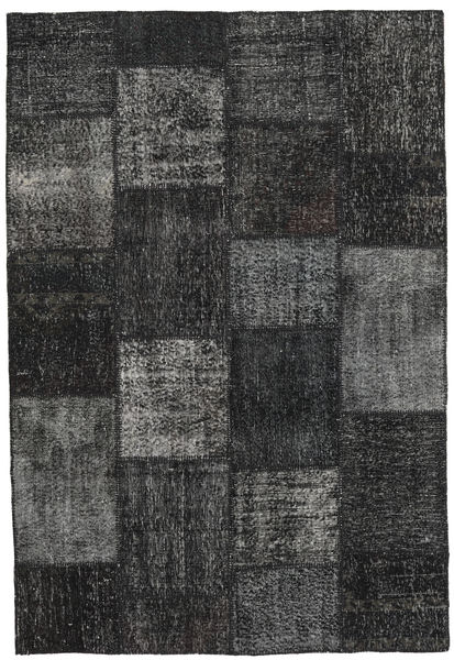 Patchwork Covor 157X232 Modern Lucrat Manual Negru/Gri Închis (Lână, Turcia)