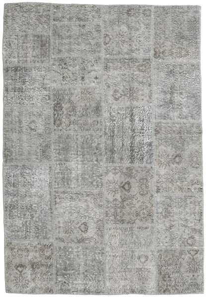 Patchwork Matta 158X232 Äkta Modern Handknuten Ljusgrå/Mörkgrå (Ull, Turkiet)
