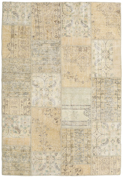 Patchwork Tapis 160X232 Moderne Fait Main Marron Clair/Beige Foncé (Laine, Turquie)