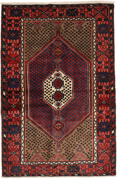 Hamadã Tapete 136X200 Oriental Feito A Mão Vermelho Escuro (Lã, Pérsia/Irão)