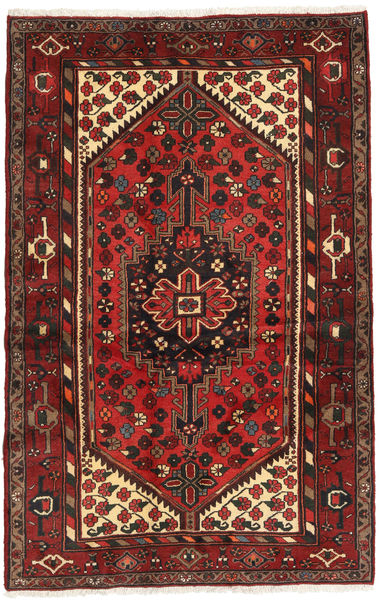 Hamadan Tappeto 128X195 Orientale Fatto A Mano Rosso Scuro/Marrone Chiaro (Lana, Persia/Iran)