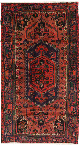 Hamadã Tapete 126X225 Oriental Feito A Mão Vermelho Escuro/Preto (Lã, Pérsia/Irão)