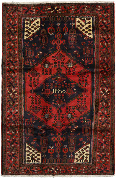 Hamadã Tapete 131X200 Oriental Feito A Mão Castanho Escuro/Vermelho Escuro (Lã, Pérsia/Irão)