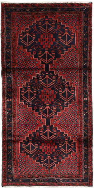 Hamadã Tapete 104X205 Oriental Feito A Mão Vermelho Escuro/Vermelho (Lã, Pérsia/Irão)