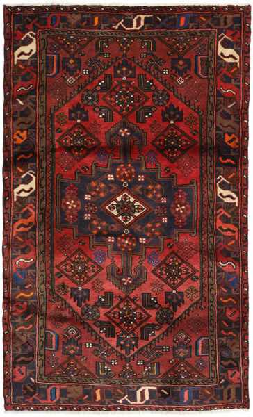 Hamadan Tapis 116X190 D'orient Fait Main Rouge Foncé/Noir (Laine, Perse/Iran)