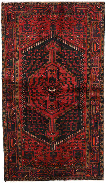 Hamadan Rug 126X214 Authentic
 Oriental Handknotted Dark Red/Dark Brown (Wool, Persia/Iran)