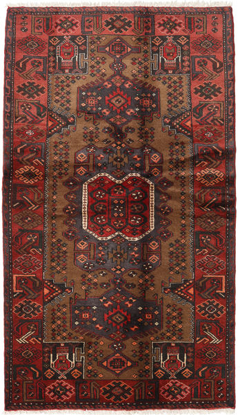 Hamadan Χαλι 115X202 Ανατολής Χειροποιητο Σκούρο Καφέ/Σκούρο Κόκκινο (Μαλλί, Περσικά/Ιρανικά)