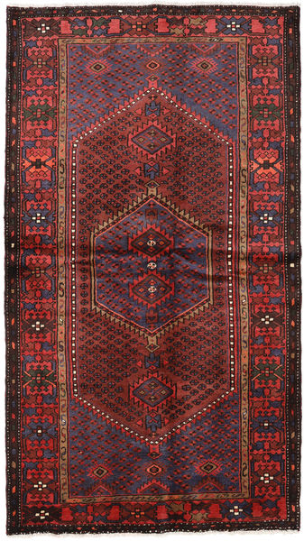 Hamadã Tapete 127X228 Oriental Feito A Mão Vermelho Escuro/Castanho Escuro (Lã, Pérsia/Irão)
