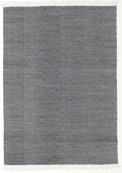 Diamond Ull - Svart Matta 140X200 Äkta Modern Handvävd Mörkgrå/Ljusgrå (Ull, Indien)