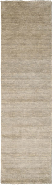 Handloom Fringes - Light Grey/Beige Rug 80X300 Modern Hallway Runner
 Light Brown (Wool, India)