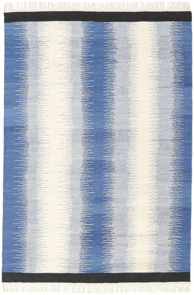 Ikat - Blue Rug 140X200 Authentic
 Modern Handwoven Beige/Blue (Wool, India)
