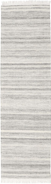 Diamond Ull - Grå Teppe 80X340 Ekte Moderne Håndvevd Teppeløpere Lys Grå/Mørk Beige (Ull, India)