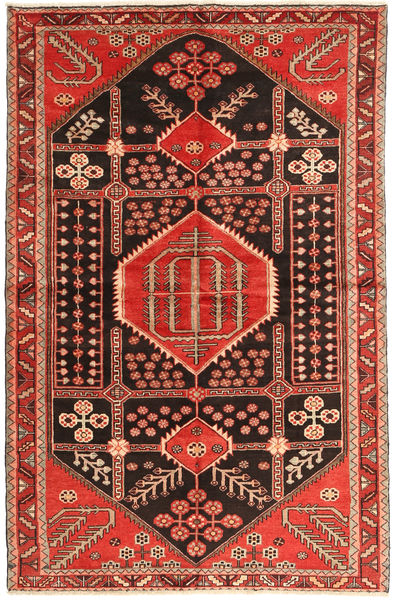 Saveh Teppich
 154X237 Echter Orientalischer Handgeknüpfter Dunkelrot/Hellbraun (Wolle, Persien/Iran)