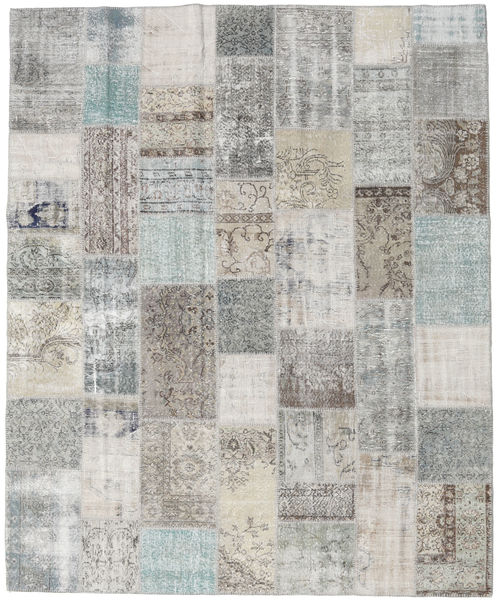 Patchwork 러그 248X303 정품
 모던 수제 라이트 그레이/다크 베이지 (울, 터키)