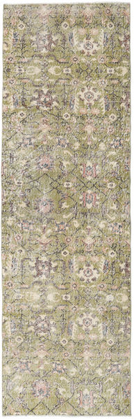 Colored Vintage 러그 96X310 정품
 모던 수제 복도용 러너
 올리브 그린/라이트 그레이 (울, 터키)