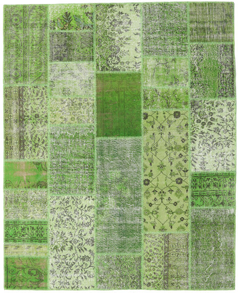 Patchwork Rug 203X251 Authentic
 Modern Handknotted Dark Green/Pastel Green/Light Green (Wool, Turkey)