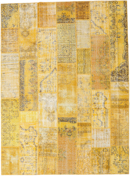 Patchwork Sag 275X371 Autentični
 Moderni Ručno Uzlan Žuta/Svjetlosmeđa Veliki (Vuna, Turska)