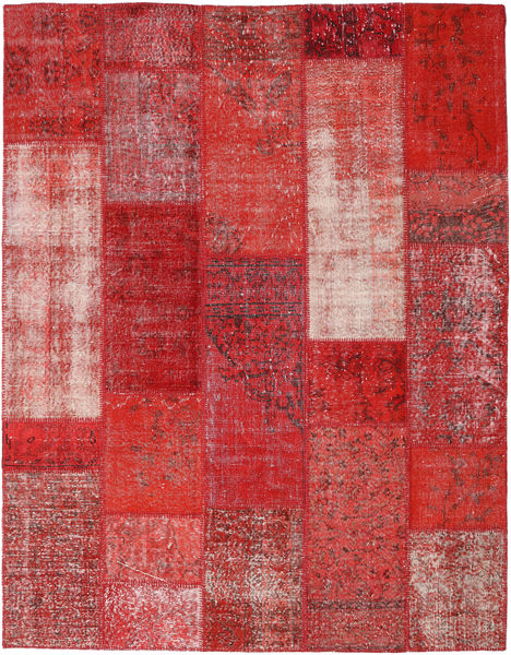 Patchwork Teppe 202X260 Ekte Moderne Håndknyttet Mørk Rød/Rust (Ull, Tyrkia)