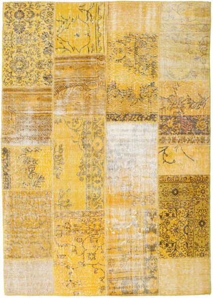 Patchwork 러그 161X230 정품
 모던 수제 옐로우/라이트 브라운 (울, 터키)