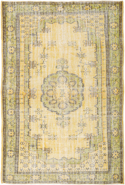 Colored Vintage Teppe 193X288 Ekte Moderne Håndknyttet Lysbrun/Beige/Gul (Ull, Tyrkia)