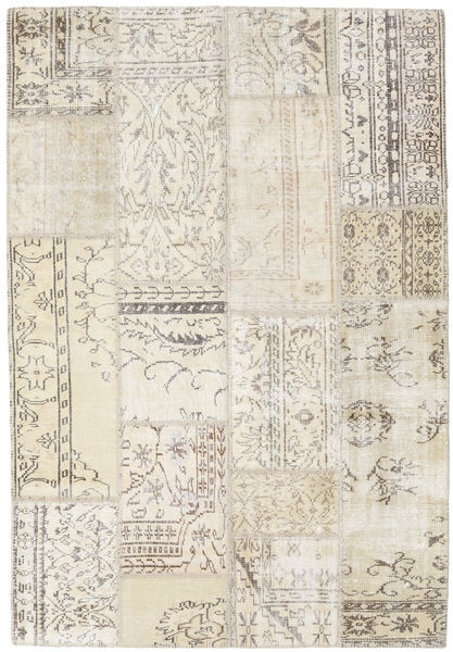 Patchwork Tappeto 162X236 Moderno Fatto A Mano Beige/Grigio Chiaro (Lana, Turchia)