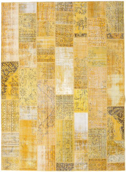 Patchwork Sag 271X371 Autentični
 Moderni Ručno Uzlan Žuta/Svjetlosmeđa Veliki (Vuna, Turska)