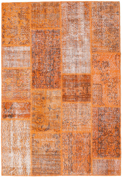 Patchwork Tappeto 161X236 Moderno Fatto A Mano Arancione/Marrone Chiaro (Lana, Turchia)