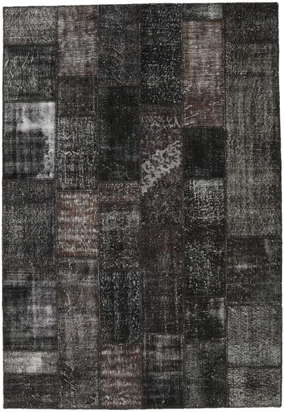 Patchwork 러그 204X298 정품
 모던 수제 블랙/다크 그레이 (울, 터키)
