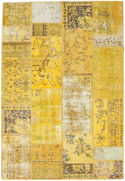 Patchwork 러그 163X236 정품
 모던 수제 옐로우 (울, 터키)