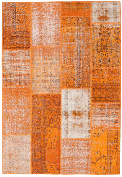 Patchwork Χαλι 162X237 Σύγχρονα Χειροποιητο Πορτοκαλί/Ανοιχτό Καφέ (Μαλλί, Τουρκικά)