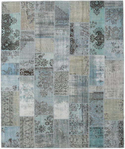 Patchwork Teppe 250X299 Ekte Moderne Håndknyttet Lys Grå/Mørk Grå Stort (Ull, Tyrkia)