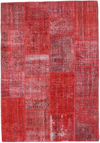 Patchwork Tapis 160X231 Moderne Fait Main Rouge/Rouille/Rouge (Laine, Turquie)