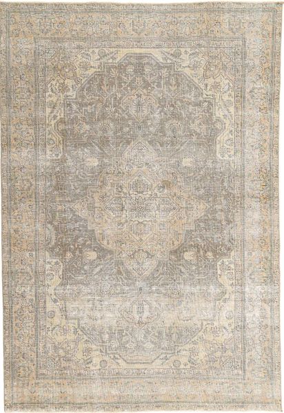 Colored Vintage Rug 205X300 Authentic
 Modern Handknotted Light Brown/Light Grey (Wool, Persia/Iran)