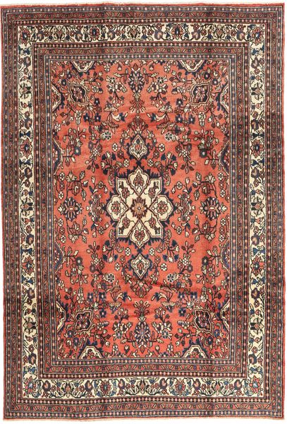 Hamadã Tapete 210X308 Oriental Feito A Mão Vermelho Escuro/Castanho Escuro (Lã, Pérsia/Irão)