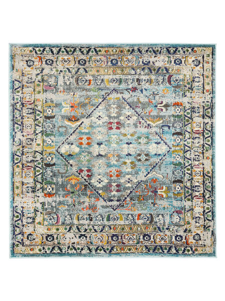 Chillon - Light Μπλε/Multi Χαλι 200X200 Σύγχρονα Τετράγωνο Ανοιχτό Γκρι/Σκούρο Πράσινο ( Τουρκικά)