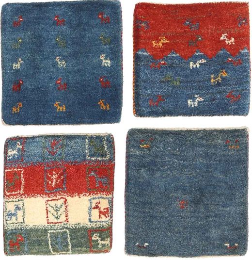 Gabbeh Persia Tappeto 40X40 Moderno Fatto A Mano Quadrato Blu Scuro/Beige (Lana, Persia/Iran)