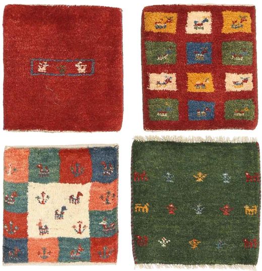 Gabbeh Persia Tappeto 40X40 Moderno Fatto A Mano Quadrato Rosso Scuro/Verde Scuro (Lana, Persia/Iran)